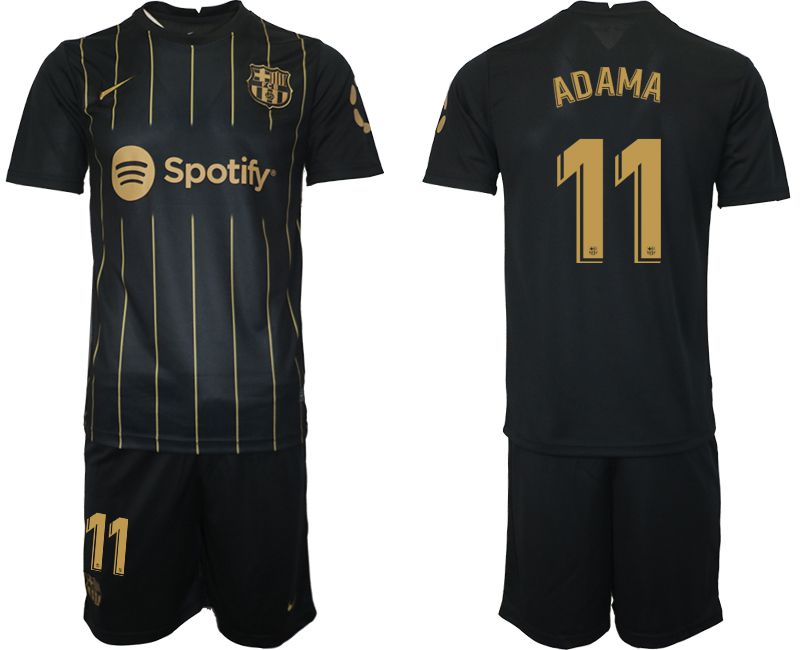 Men 2022-2023 Club Barcelona Black away #11 Soccer Jerseys